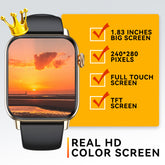 Watch for Women Men with Call Make Receive and Text 1.83 inch HD Full Touch Screen Smartwatch for Android and iOS Phones IP67 Waterproof Fitness Tracker